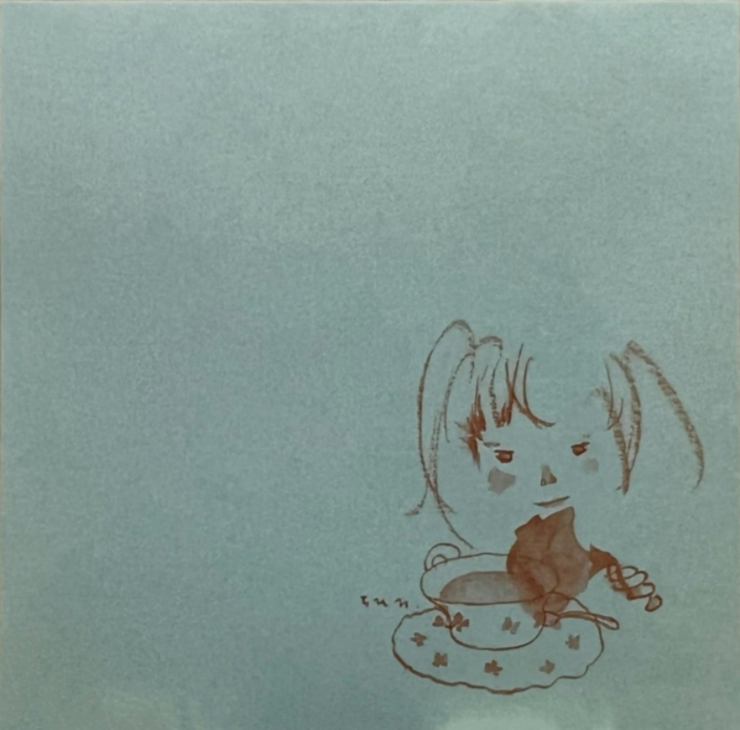 やさしい表情の子どもや鳥が描かれた、いわさきちひろのスケッチ風メモパッド。
「はらりとおちた」 1972年 緑色系
Memo pad featuring gentle sketches of children and birds by Chihiro Iwasaki.
"Fallen Gently" 1972 Green tones