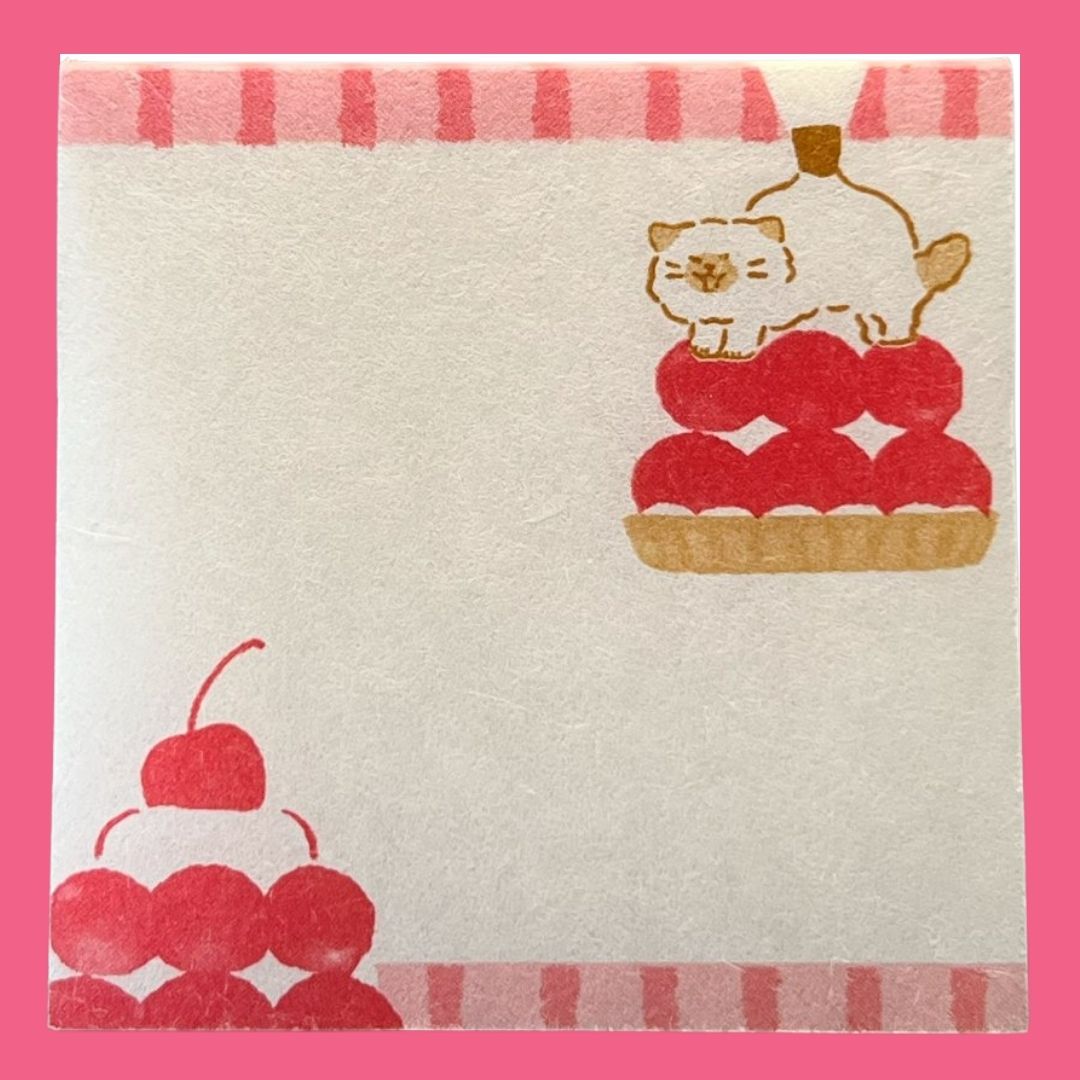 お持ち帰りメモブロック ねこ|お菓子などうぶつ工房 -CREAM-