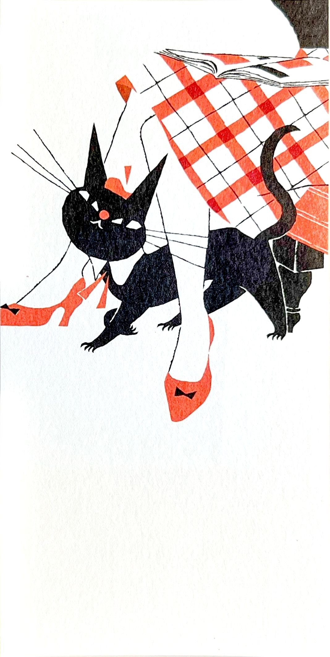 cozyca products|黒ねこ意匠 一筆箋「BLACK CAT ROBIN」【B】