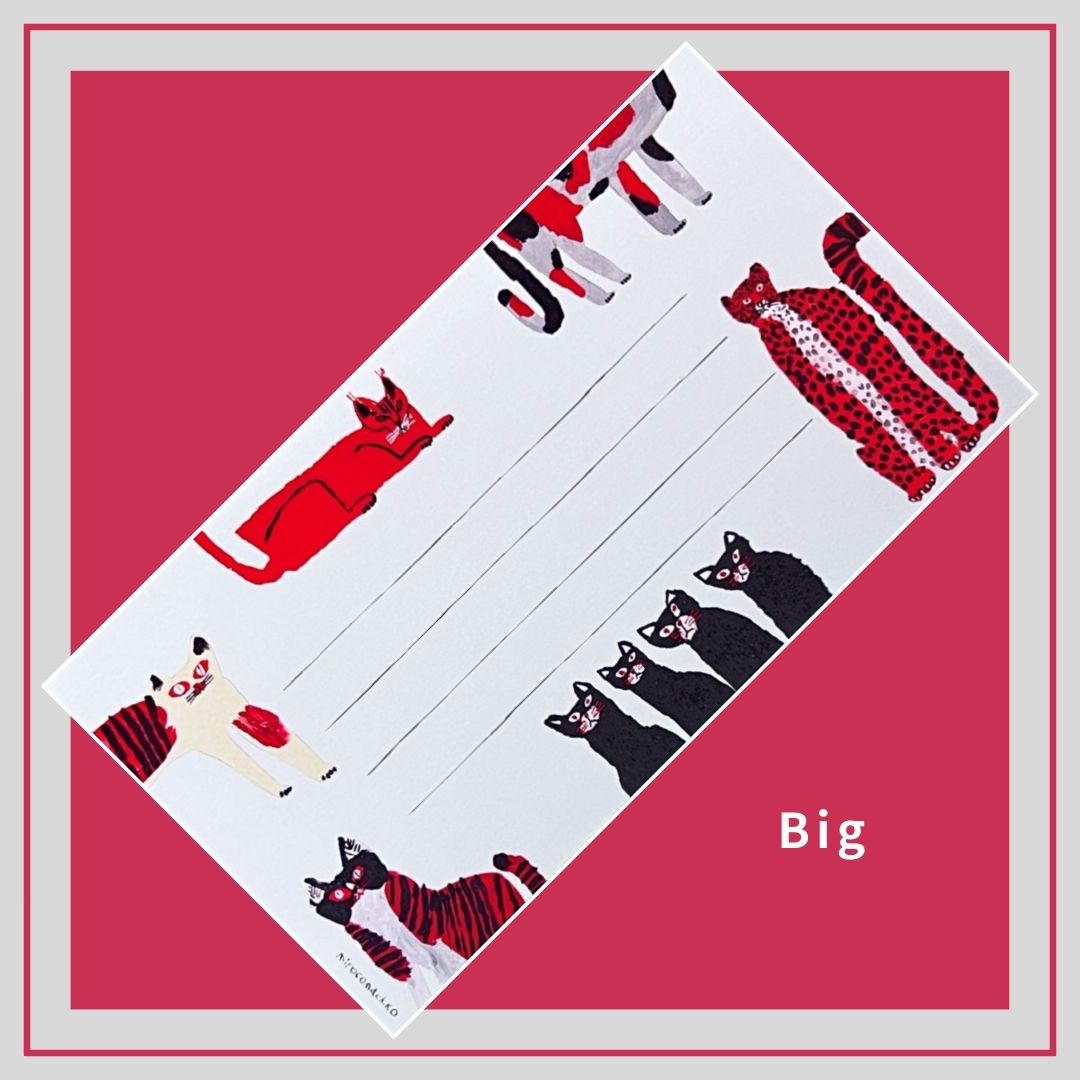 ミロコマチコ ダブル一筆箋 ネコ|Mirocomachiko Double Message Pad Cat