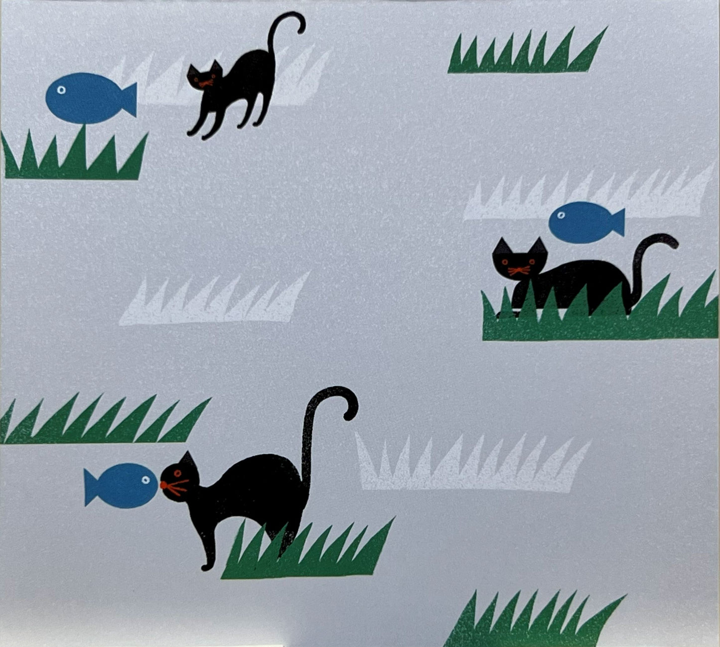 ネコとさかなをモチーフにした、ユーモラスで印象的なイラストメモ
Illustrated memo card featuring cats and fish in playful, stylized designs