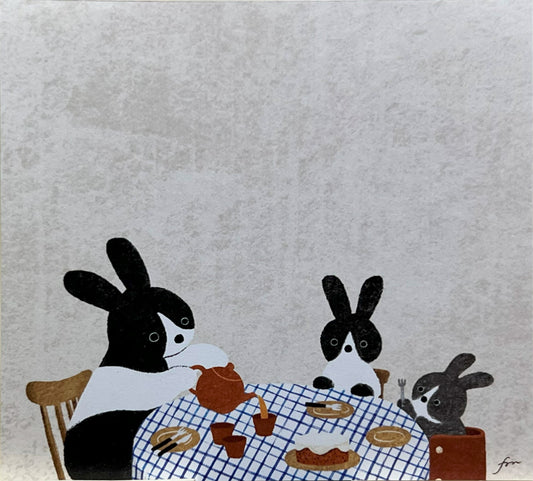 くまやうさぎなどの動物たちがティータイムを楽しむ、あたたかなイラストメモ
Memo card featuring animals like bears and rabbits enjoying tea time together