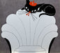 椅子に乗った黒ねこロビンのイラスト入りブロックメモ（4柄）
Block memo featuring illustrations of black cat Robin relaxing on chairs (4 designs)