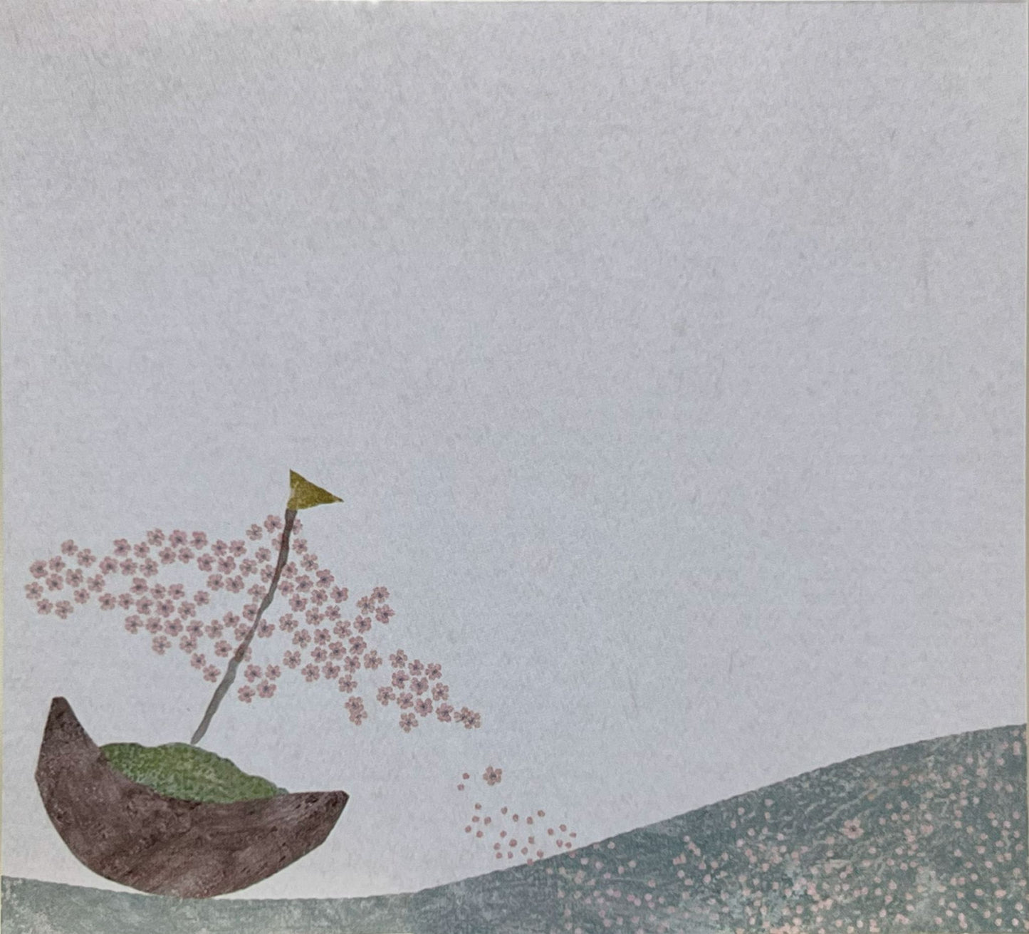 大森木綿子による桜の風景を描いた繊細なイラストのブロックメモ（4柄）
 Delicate block memo featuring cherry blossom scenes illustrated by Yuko Omori (4 designs)