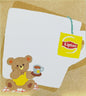 ストレートティーを楽しむくまとウサギのメモパッド（リプトン紅茶缶、カップ、レモンの木）
Memo pad featuring bear and bunny enjoying straight tea with Lipton tea can, cup, and lemon tree