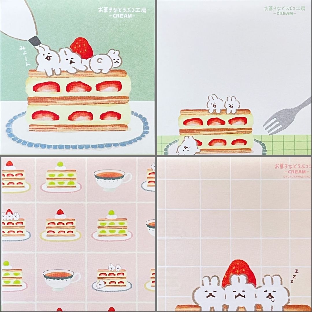 お菓子などうぶつ工房 -CREAM- うさぎ メモパッド｜Rabbit Memo Pad from Okashi na Doubutsu Kobo -CREAM-
