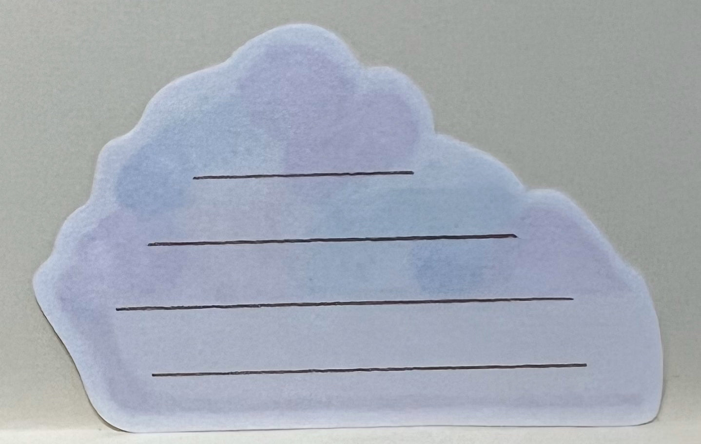 タルト型の裏面に罫線入りの便箋（裏面) / Back of the fruit tart-shaped memo paper with lines for writing