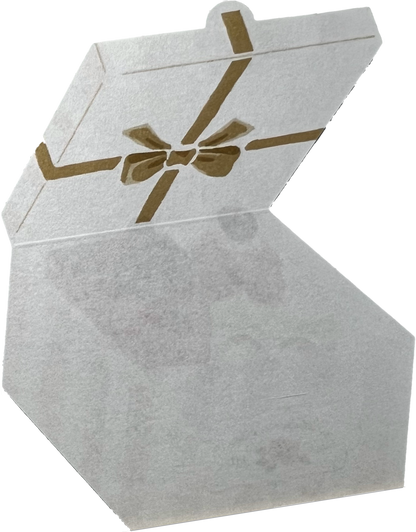 ケーキ入りギフトボックス型ミニ便箋（折りたたみ式、オトメ時間シリーズ）
Foldable mini letter paper shaped like a cake gift box (Otome Jikan series)
